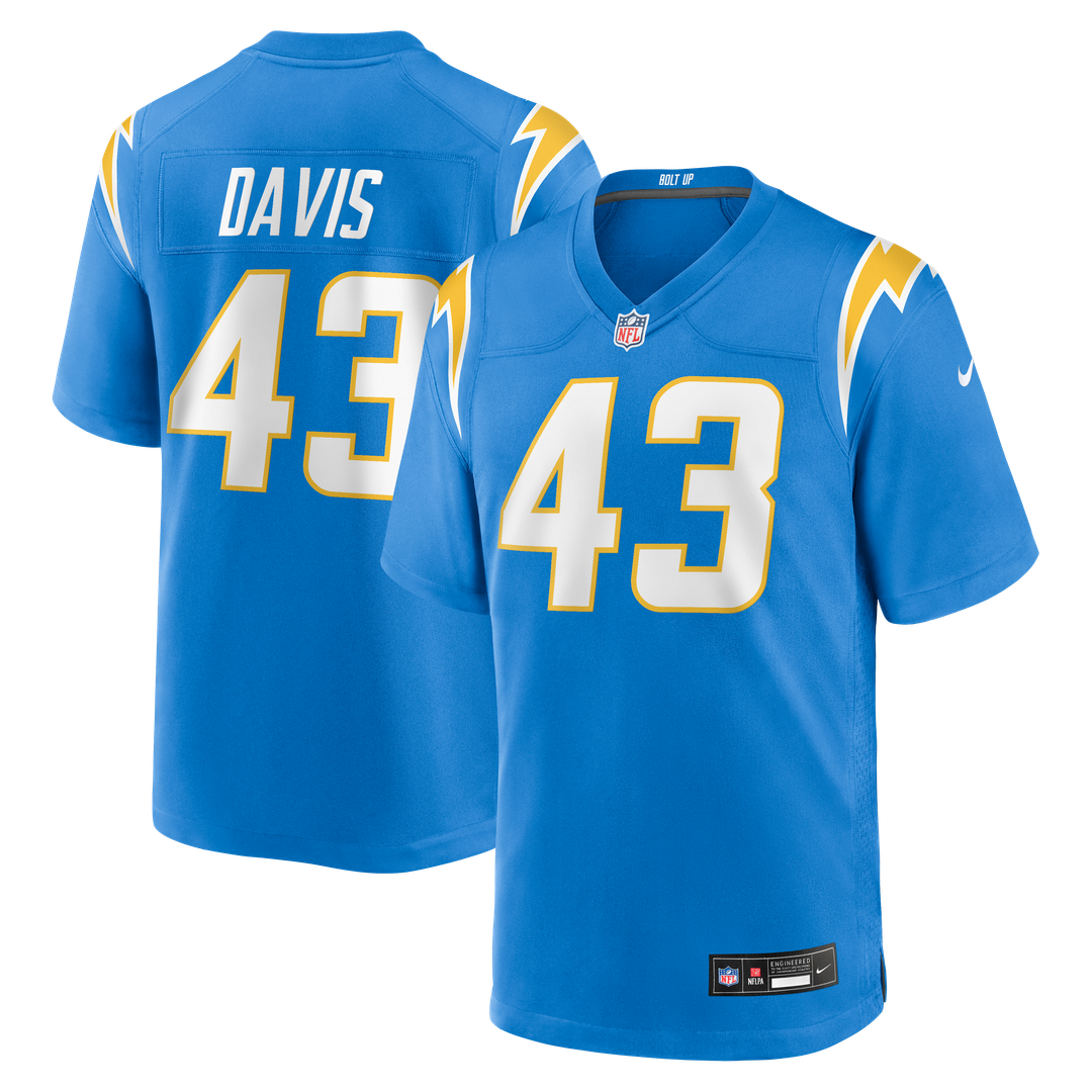 Michael Davis Los Angeles Chargers Game Jersey - Powder Blue