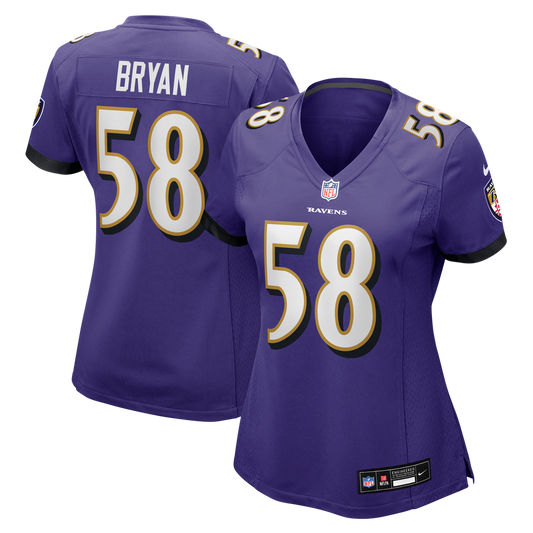 Taven Bryan Baltimore Ravens Women's Team Game Jersey - Purple