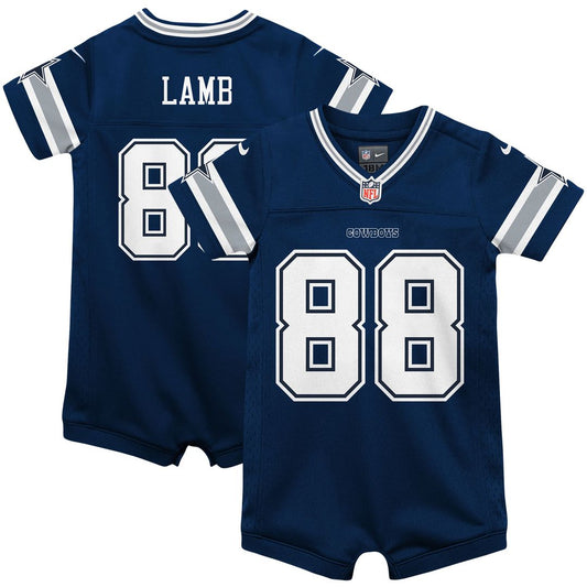 CeeDee Lamb Dallas Cowboys Infant Game Jersey Romper - Navy