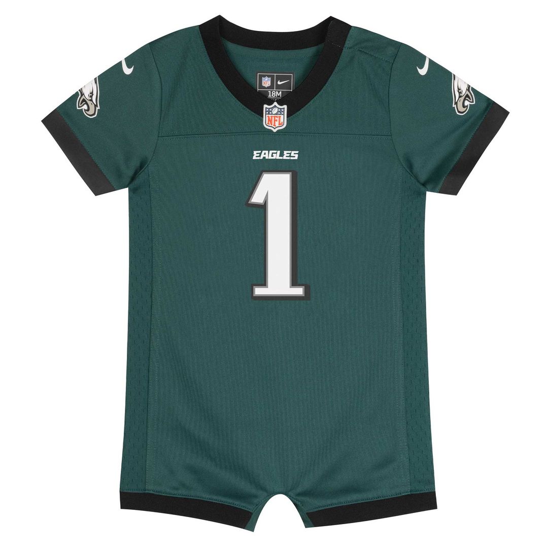 Jalen Hurts Philadelphia Eagles Newborn & Infant Game Romper Jersey - Midnight Green