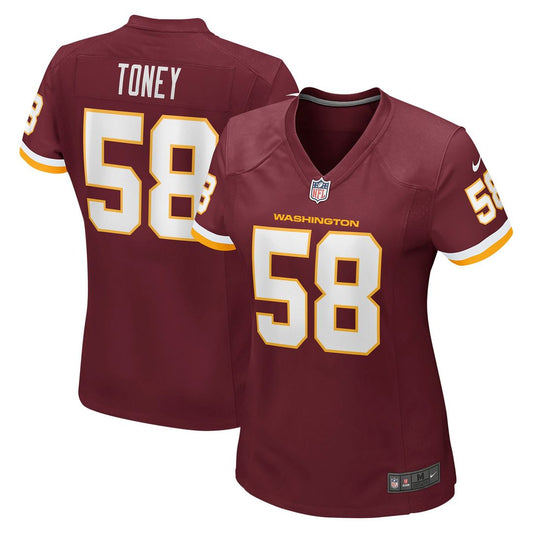 Shaka Toney Washington Football Team Women's Game Jersey - Burgundy