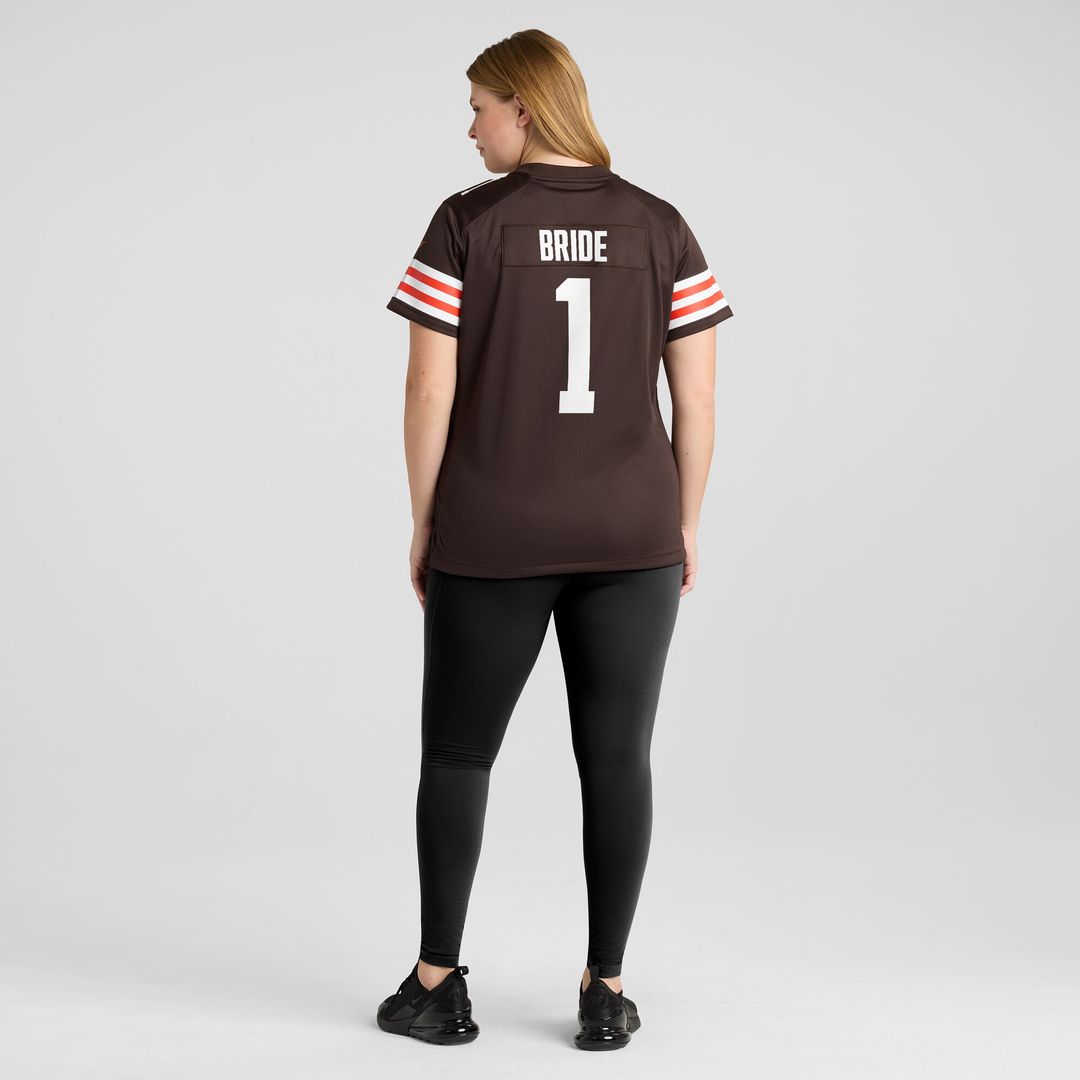 Number 1 Bride Cleveland Browns Women's Game Jersey - Brown