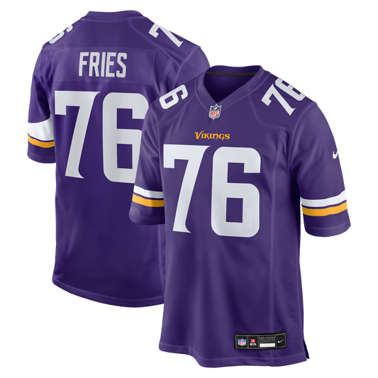 Will Fries Minnesota Vikings Team Game Jersey - Purple