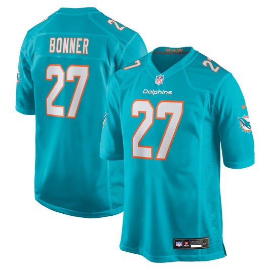 Ethan Bonner Miami Dolphins Game Jersey - Aqua