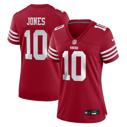 Mac Jones San Francisco 49ers Women's Team Game Jersey - Scarlet