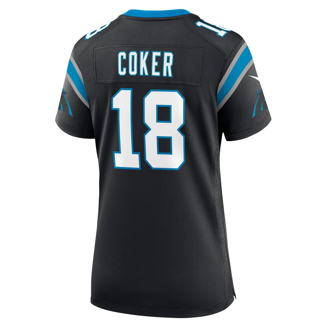 Jalen Coker Carolina Panthers Women's Team Game Jersey - Black