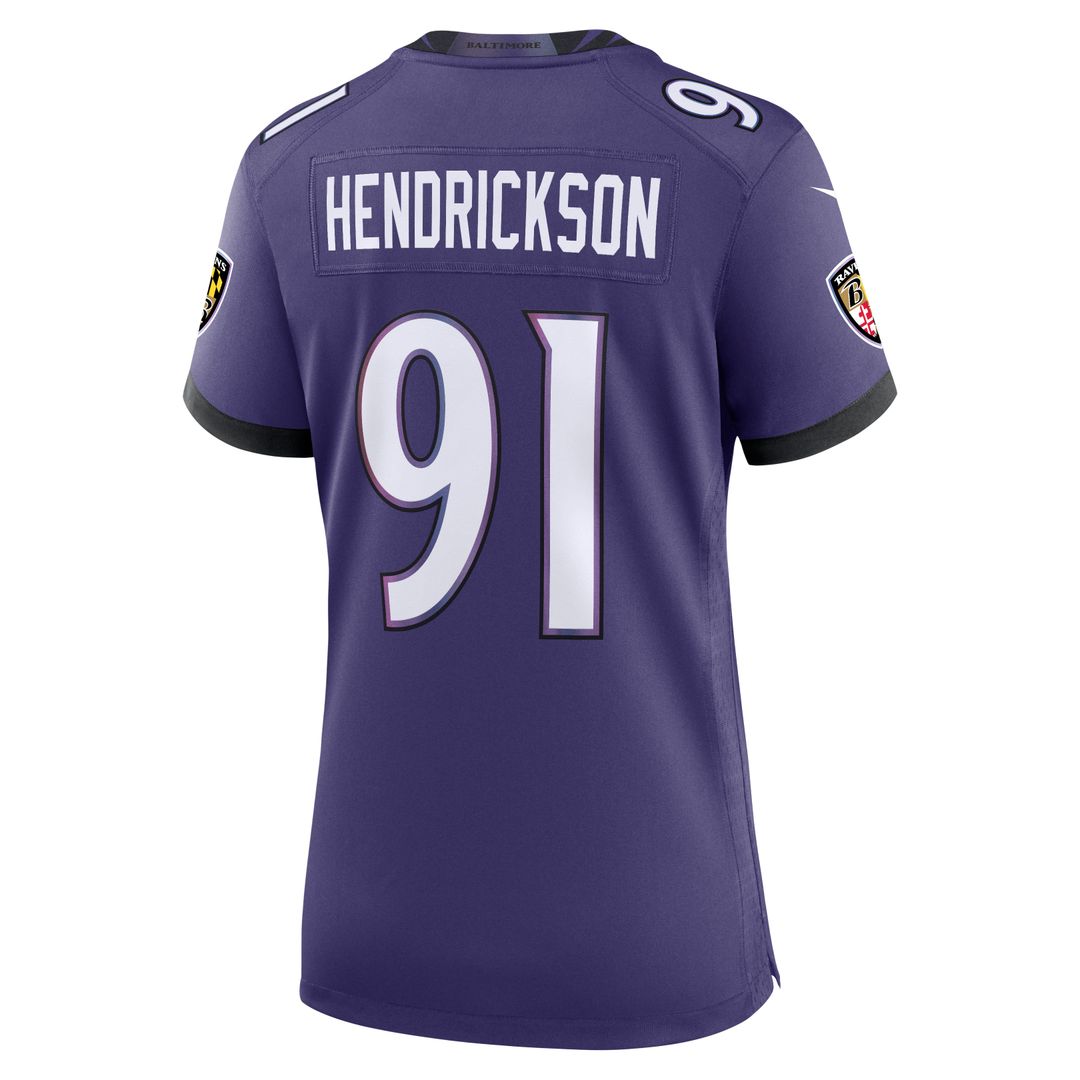 Trey Hendrickson Baltimore Ravens Women's Team Game Jersey - Purple