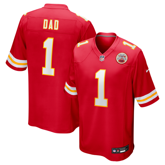 Number 1 Dad Kansas City Chiefs Game Jersey - Red