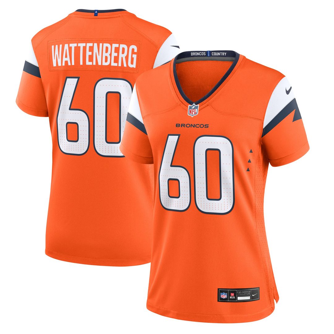 Luke Wattenberg Denver Broncos Women's Team Game Jersey - Orange