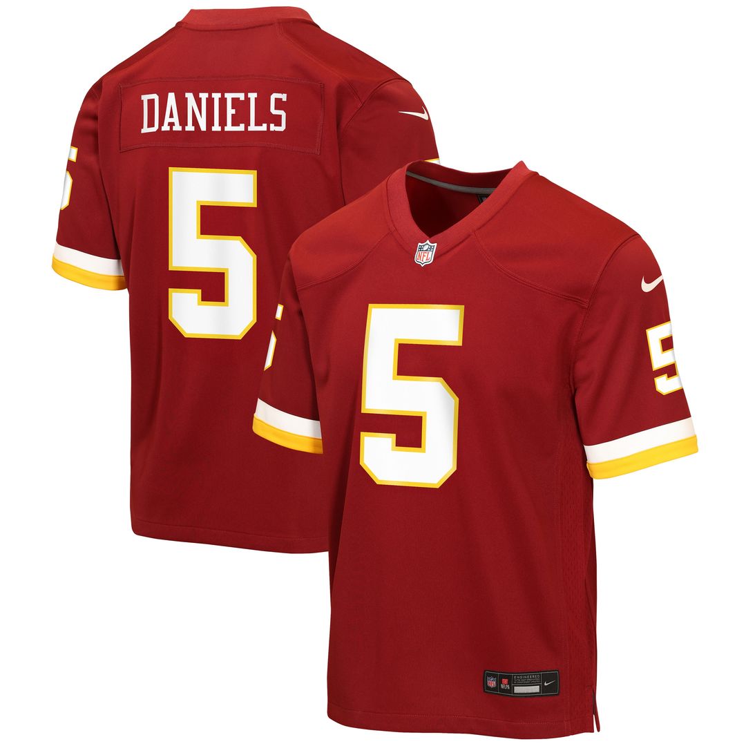 Jayden Daniels Washington Commanders Youth Hail Raiser Alternate Game Jersey - Black