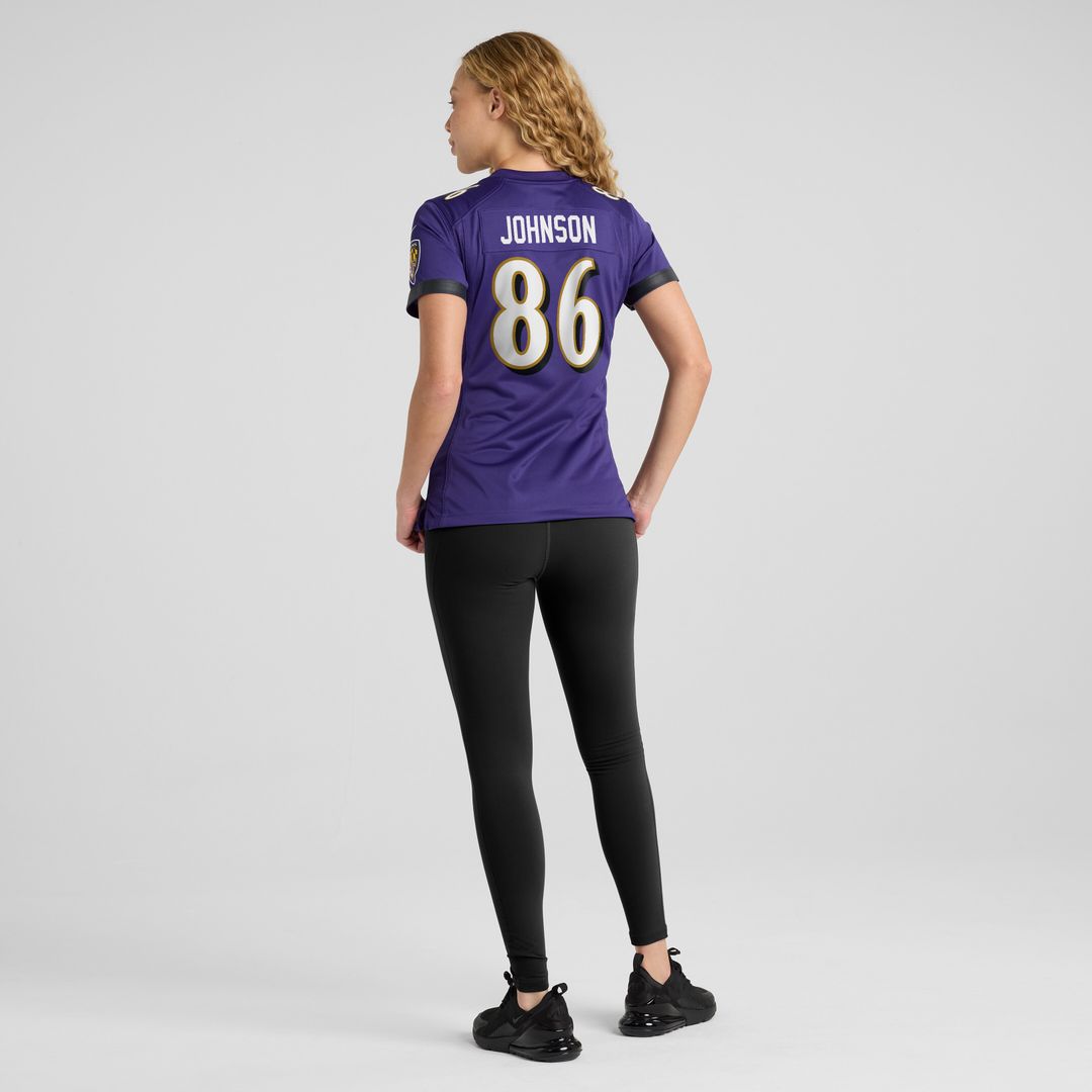 Cornelius Johnson Baltimore Ravens Women's Team Game Jersey - Purple