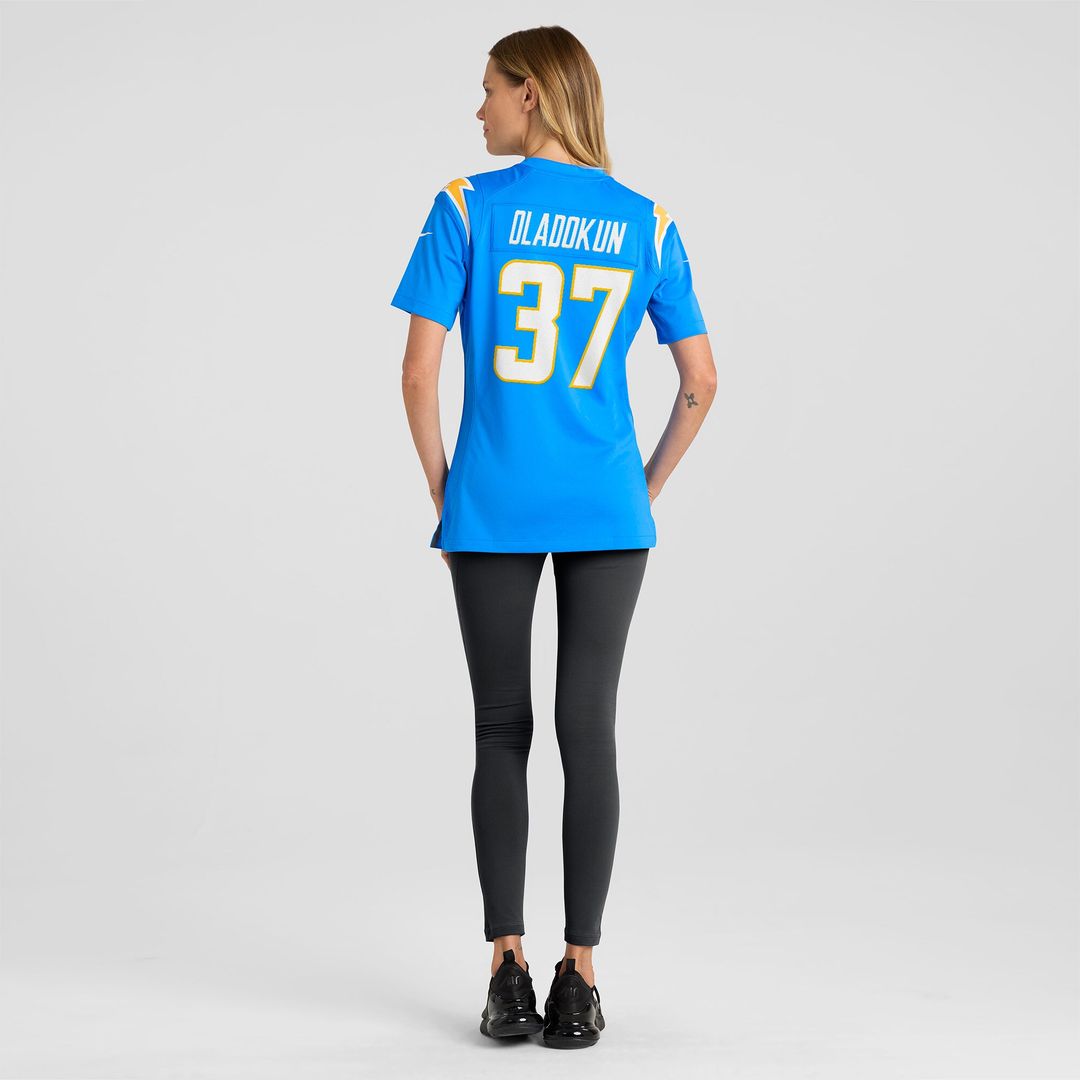 Oladokun Los Angeles Chargers Women's Team Game Jersey - Powder Blue