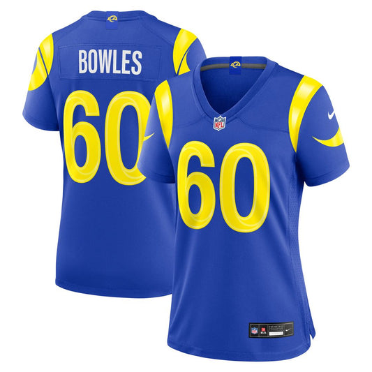 Wyatt Bowles Los Angeles Rams Women's Team Game Jersey - Royal