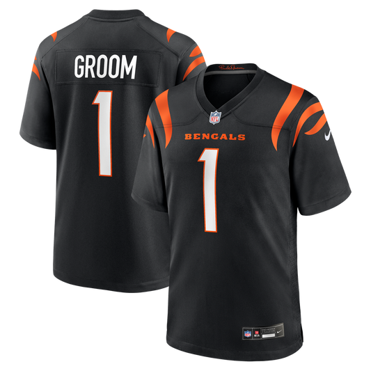 Number 1 Groom Cincinnati Bengals Game Jersey - Black