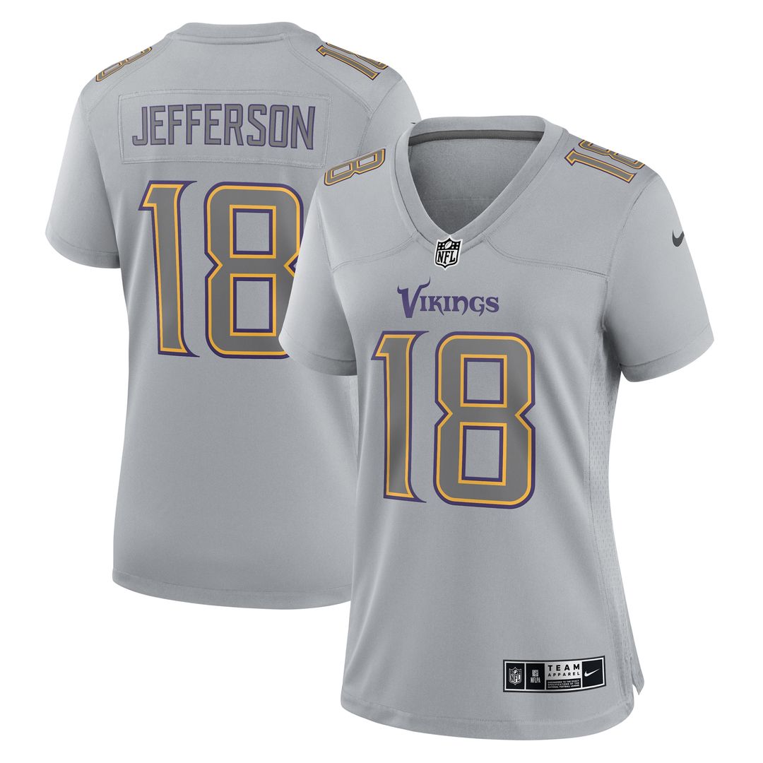 Justin Jefferson Minnesota Vikings Women's Atmosphere Fashion Game Jersey - Gray