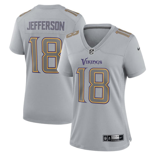 Justin Jefferson Minnesota Vikings Women's Atmosphere Fashion Game Jersey - Gray