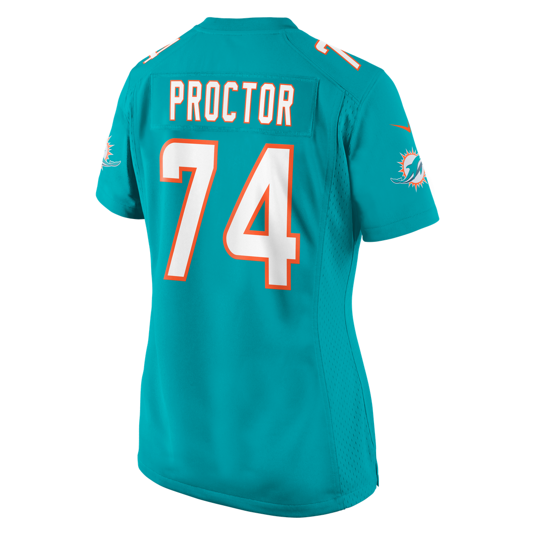 Kadyn Proctor Miami Dolphins Women's Team Game Jersey - Aqua
