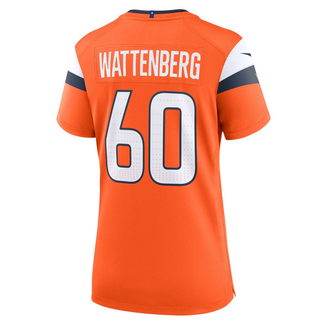 Luke Wattenberg Denver Broncos Women's Team Game Jersey - Orange