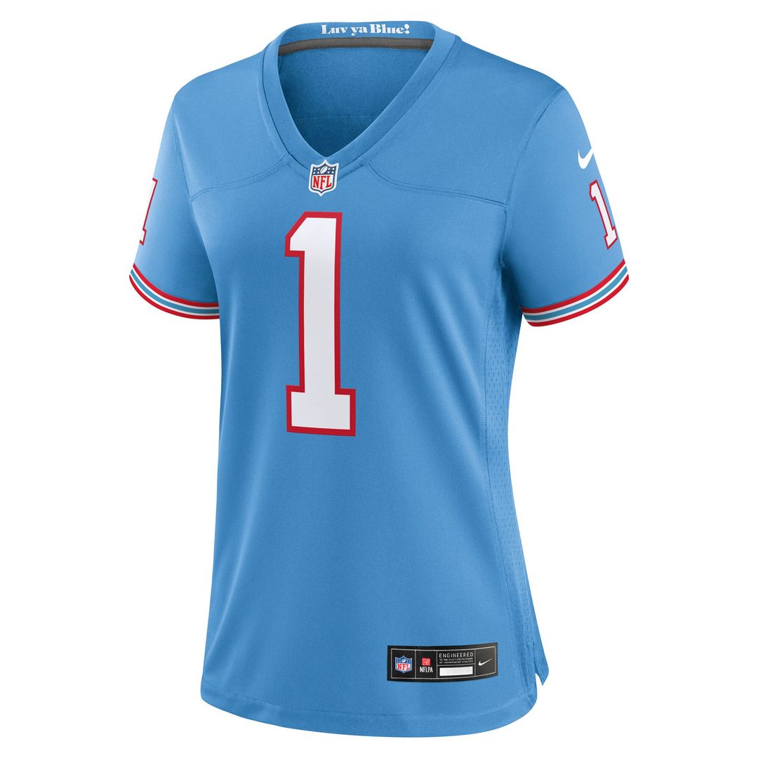 Cameron Ward Tennessee Titans Women's Alternate Oilers Throwback Game Jersey - Light Blue