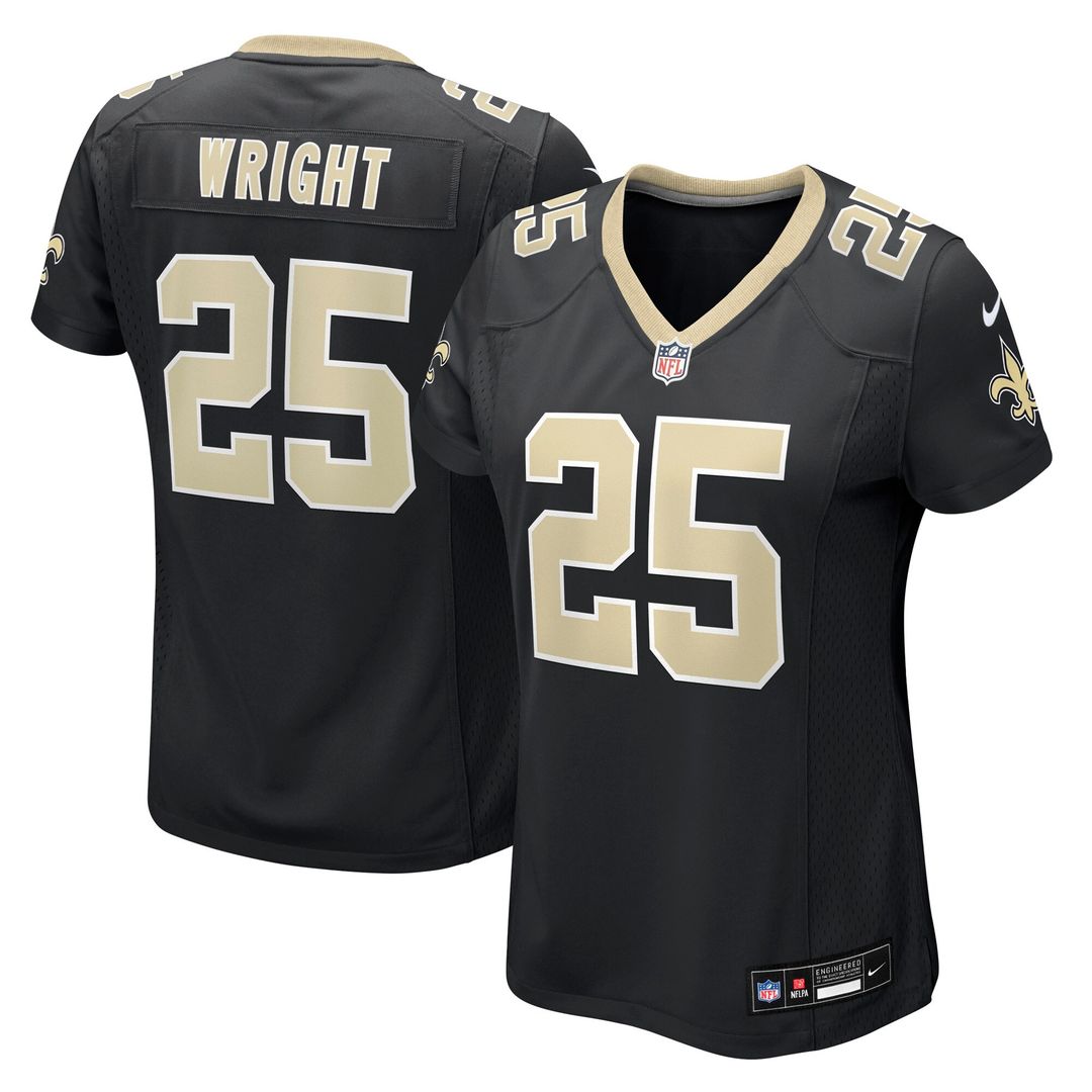 Rejzohn Wright New Orleans Saints Women's Team Game Jersey - Black