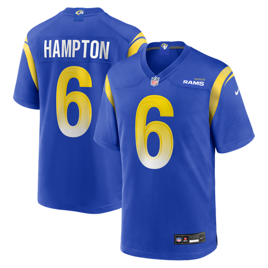 Nick Hampton Los Angeles Rams Team Game Jersey - Royal