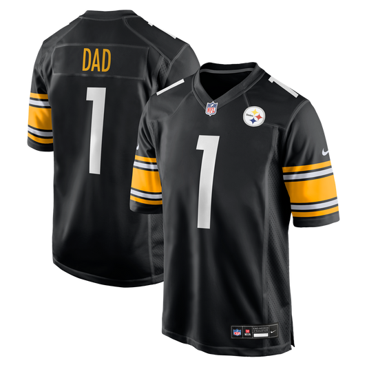 Number 1 Dad Pittsburgh Steelers Game Jersey - Black