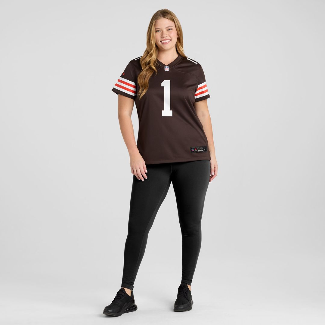 Number 1 Bride Cleveland Browns Women's Game Jersey - Brown