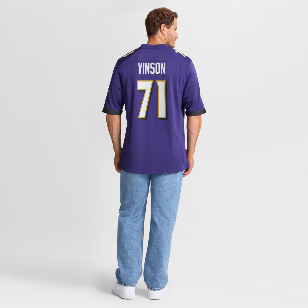 Carson Vinson Baltimore Ravens Team Game Jersey - Purple