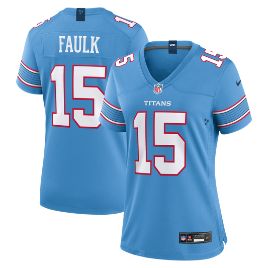 Keldric Faulk Tennessee Titans Women's Team Game Jersey - Light Blue