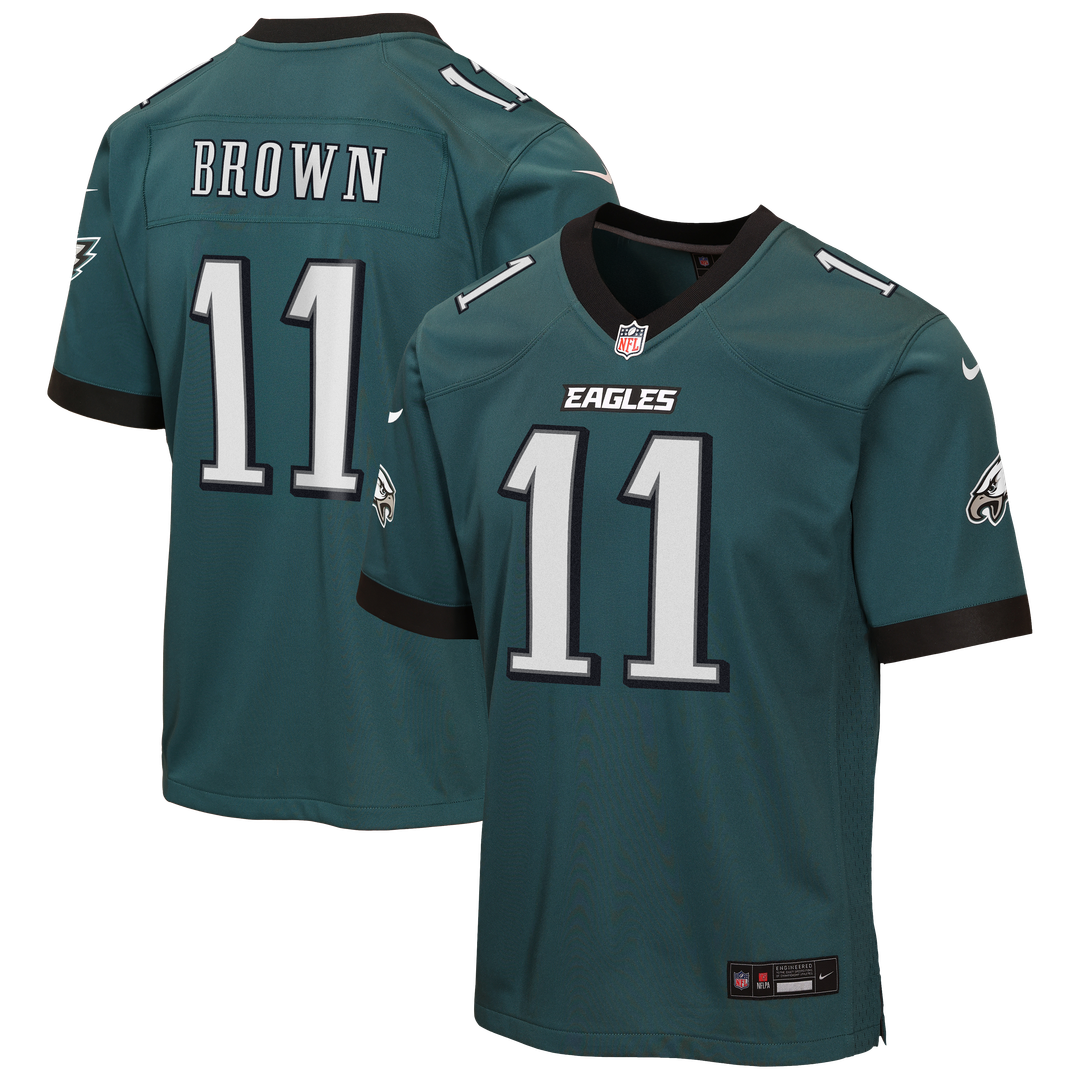A.J. Brown Philadelphia Eagles Youth Team Game Jersey - Midnight Green