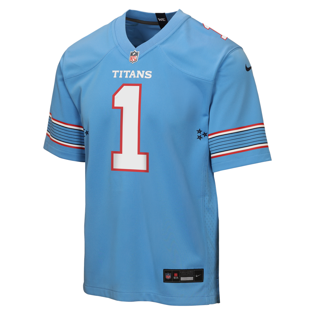 Cameron Ward Tennessee Titans Youth Game Jersey - Light Blue