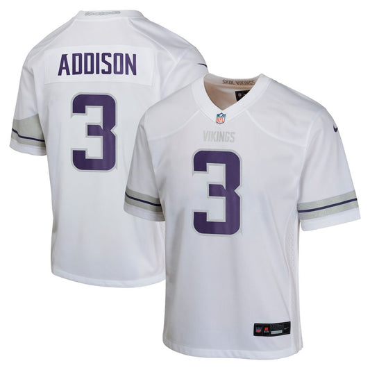 Addison Minnesota Vikings Youth Game Jersey - White