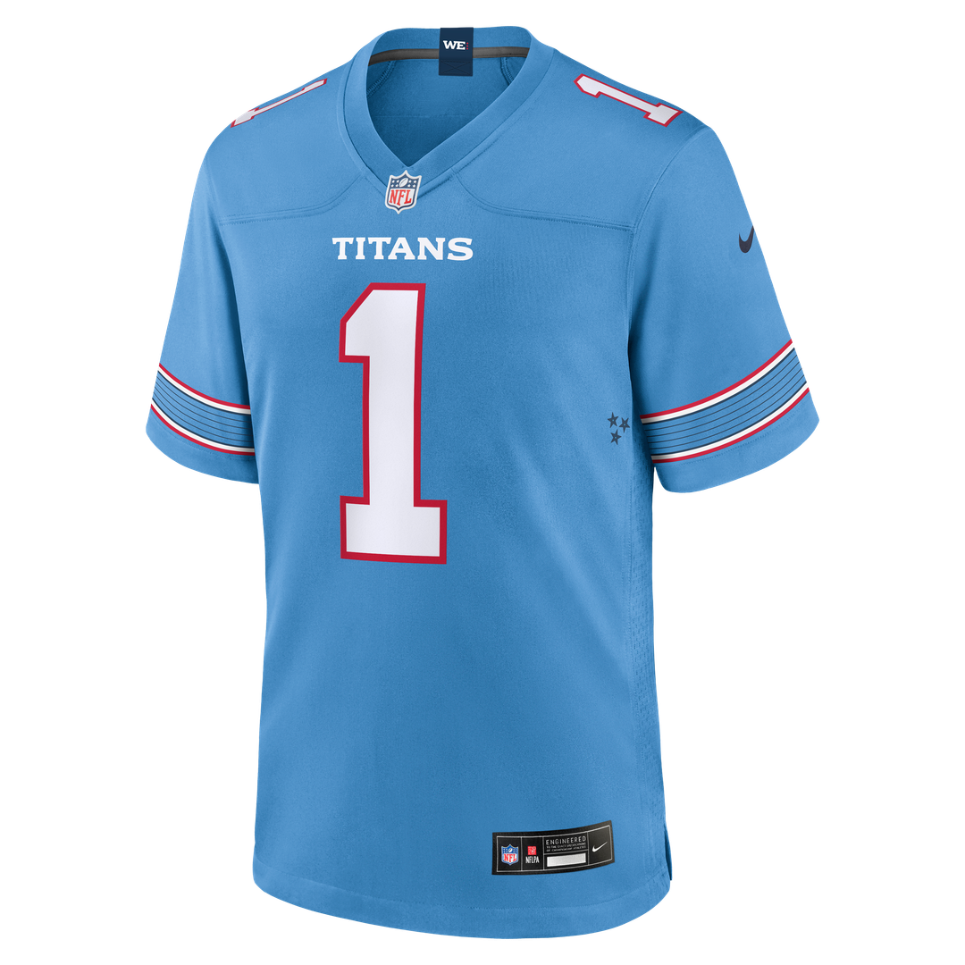 Carnell Tate Tennessee Titans 2026 Draft First Round Pick No. 4 Team Game Jersey - Light Blue