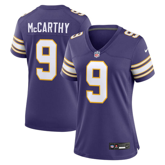 J.J. McCarthy Minnesota Vikings Women's 2nd Alternate Player Game Jersey - Purple