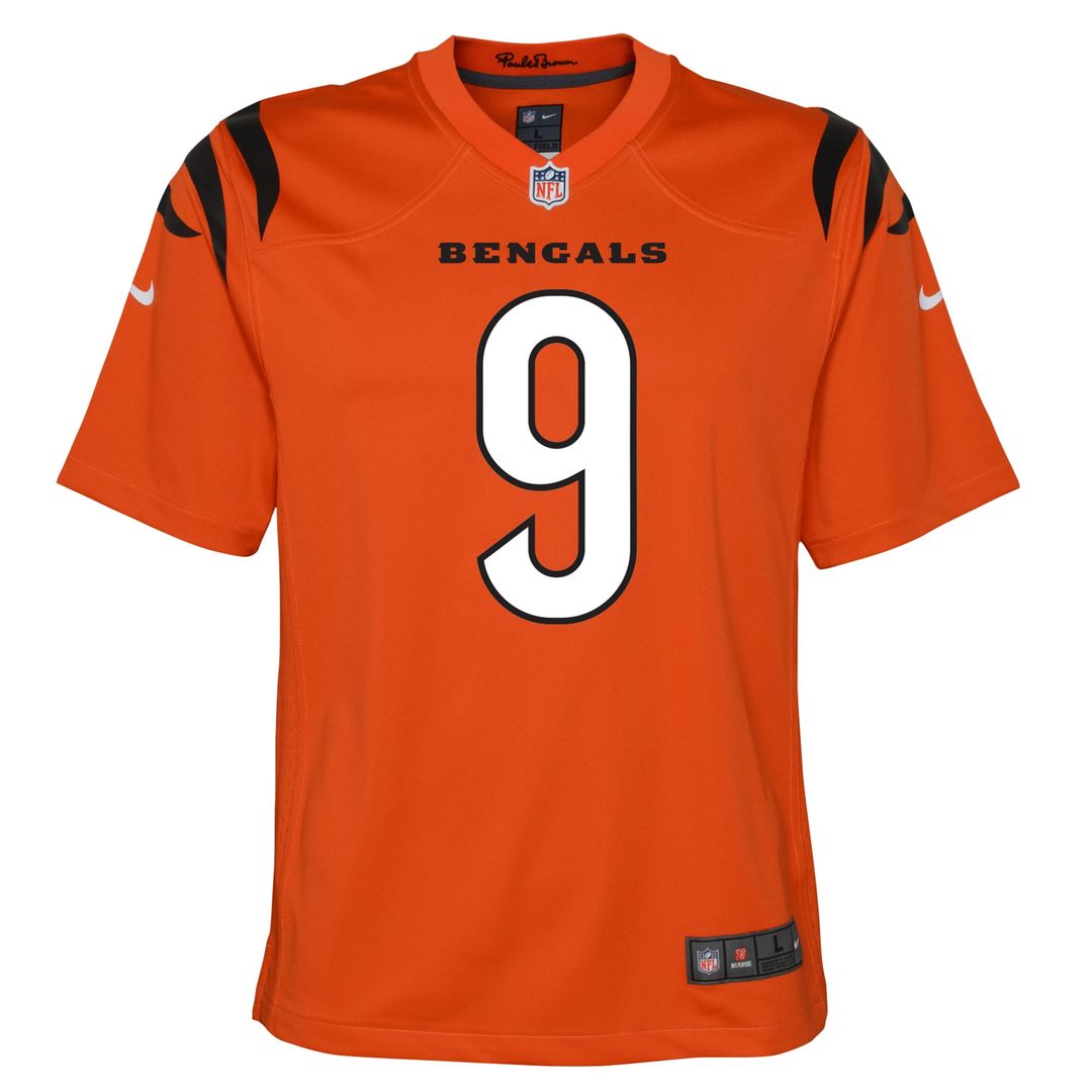 Joe Burrow Cincinnati Bengals Youth Game Jersey - Orange