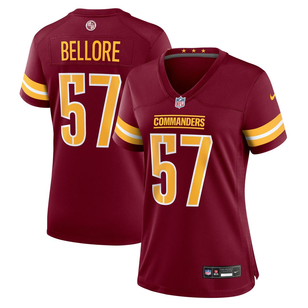 Nick Bellore Washington Commanders Women's Team Game Jersey - Burgundy
