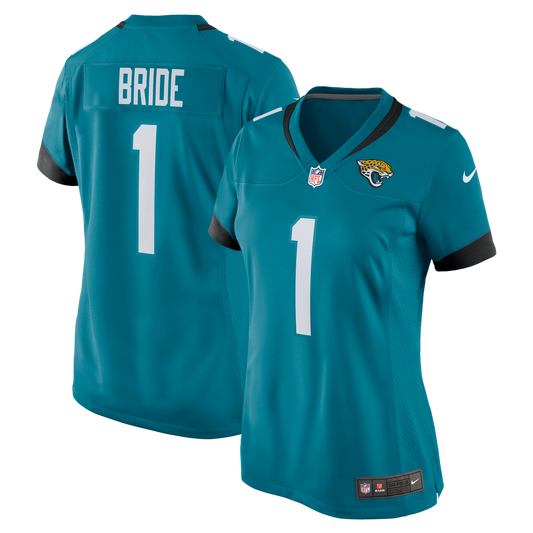 Number 1 Bride Jacksonville Jaguars Women's Game Jersey - Teal
