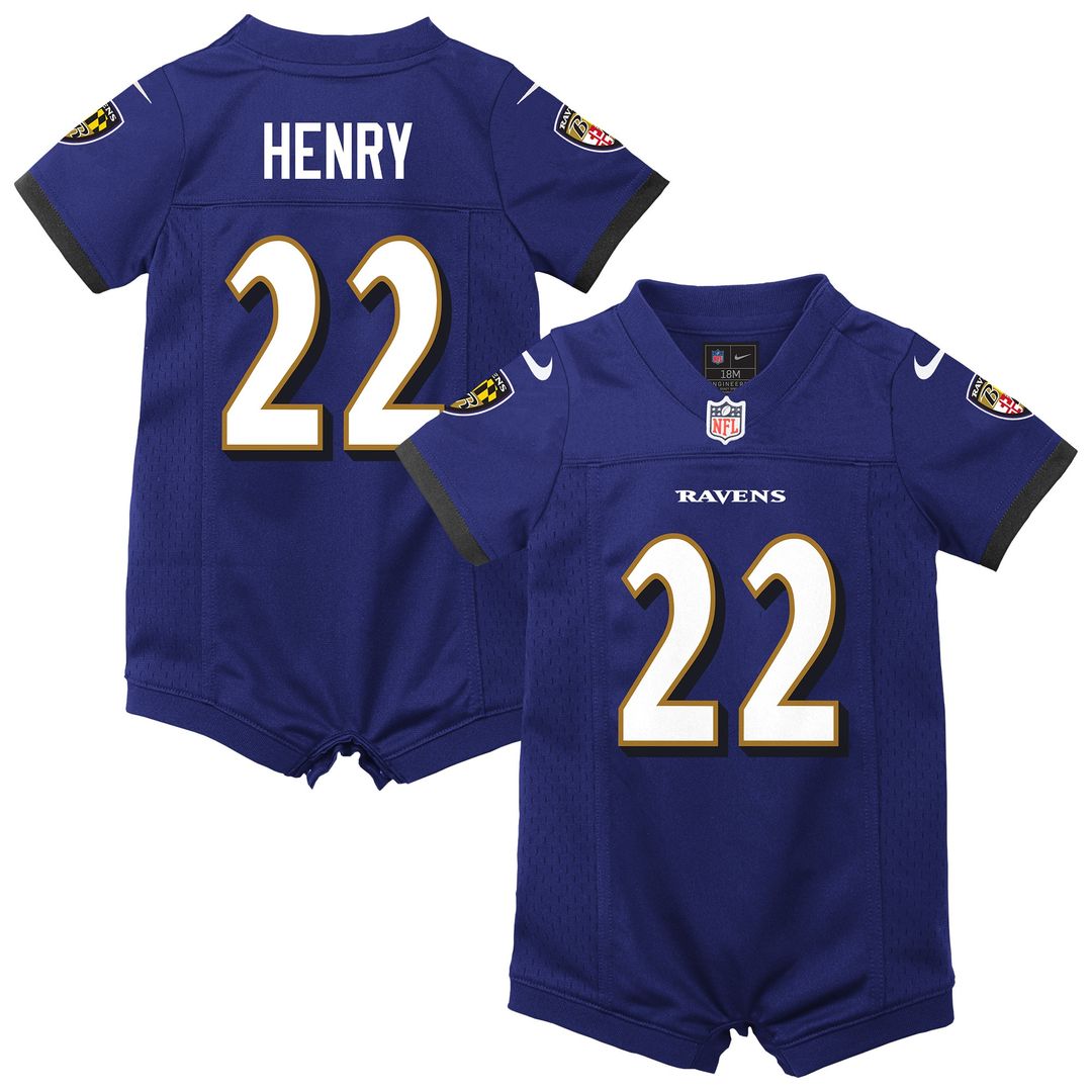 Derrick Henry Baltimore Ravens Newborn & Infant Game Romper Jersey - Purple
