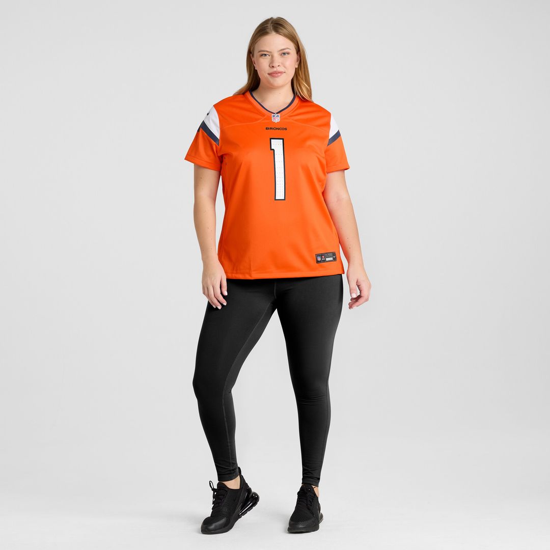 Number 1 Bride Denver Broncos Women's Game Jersey - Orange