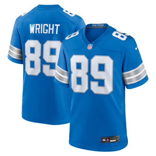 Brock Wright Detroit Lions Team Game Jersey - Blue