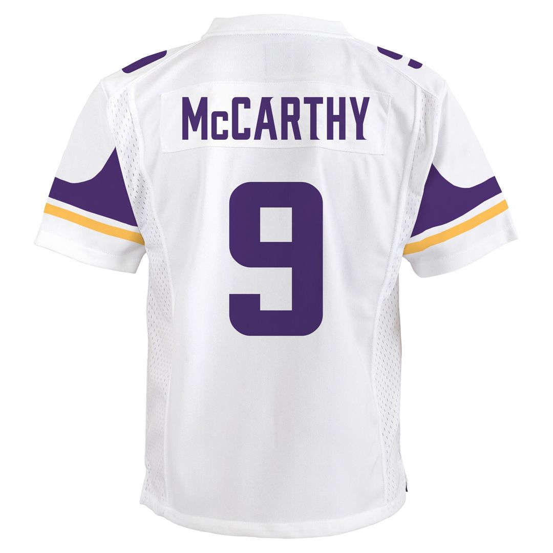 J.J. McCarthy Minnesota Vikings Youth Game Jersey - White