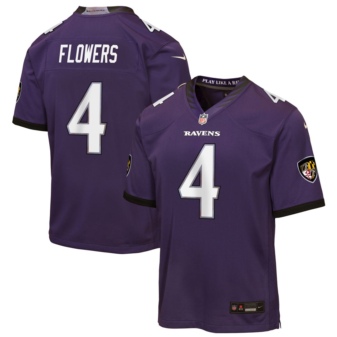 Zay Flowers Baltimore Ravens Youth Alternate Game Jersey - Black