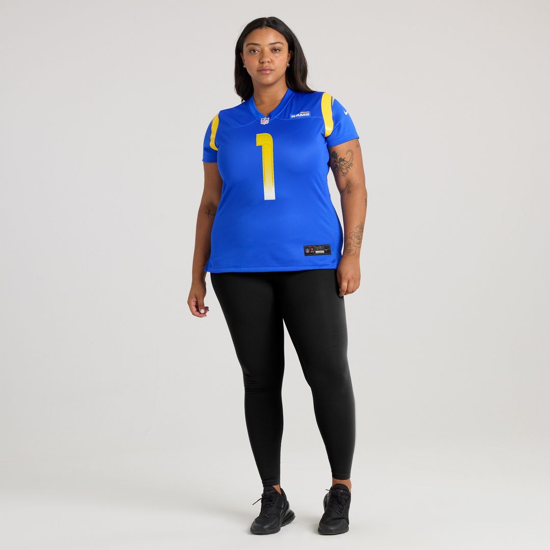 Number 1 Mom Los Angeles Rams Women's Game Jersey - Royal