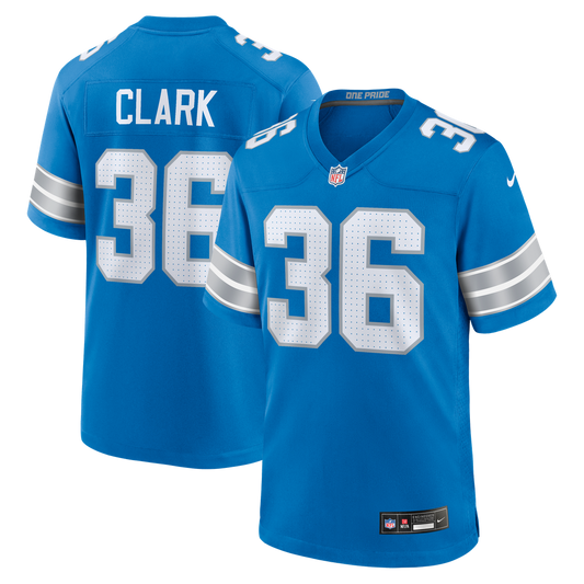 Chuck Clark Detroit Lions Team Game Jersey - Blue