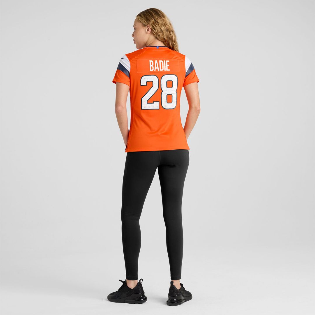 Tyler Badie Denver Broncos Women's Team Game Jersey - Orange