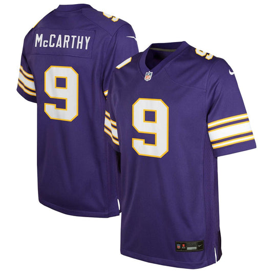 J.J. McCarthy Minnesota Vikings Youth Game Jersey - Purple