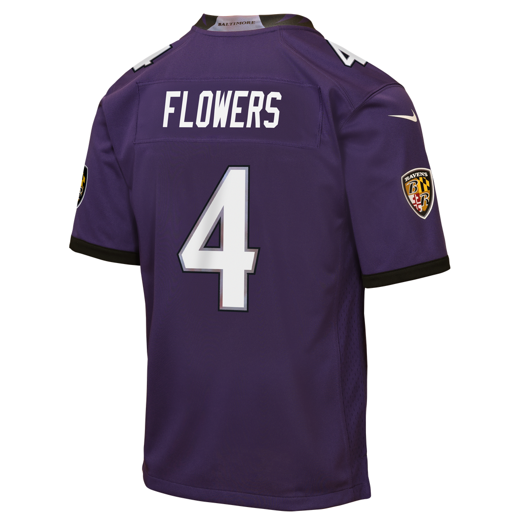 Zay Flowers Baltimore Ravens Youth Alternate Game Jersey - Black