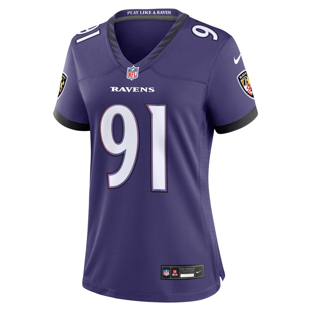 Trey Hendrickson Baltimore Ravens Women's Team Game Jersey - Purple