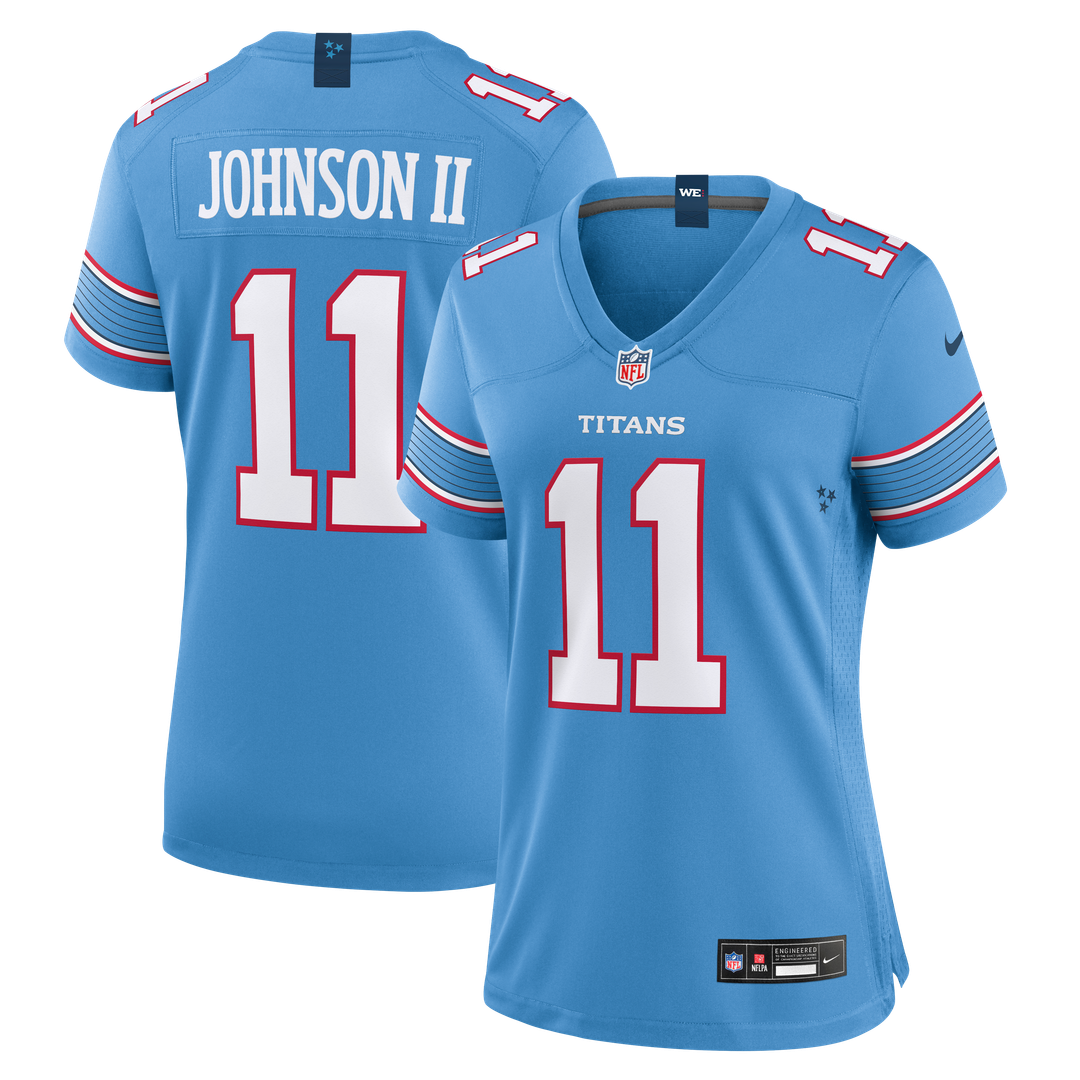 Jermaine Johnson II Tennessee Titans Women's Team Game Jersey - Light Blue