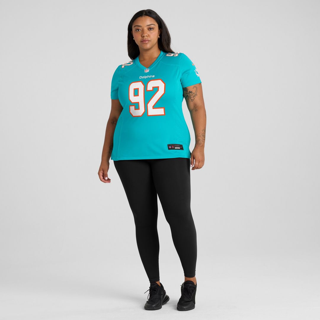 Zach Sieler Miami Dolphins Women's Game Jersey - Aqua